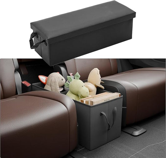 Seat Aisle Storage Box Compatible with 2021-2026 Kia Sorento Rear Console Organizer Foldable Backseat 2nd Row Kids Toys Travel Storage Bin for 2025 Sorento 6 Seats Accessories