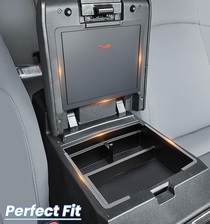 Sinvanho Center Console Organizer Compatible with 2024 2025 Toyota Tacoma (4th Gen) Accessories, Interior Insert Magnet Armrest Box Hidden Secondary Secret Privacy Storage Box Tray Coin Holder, 2 PCS