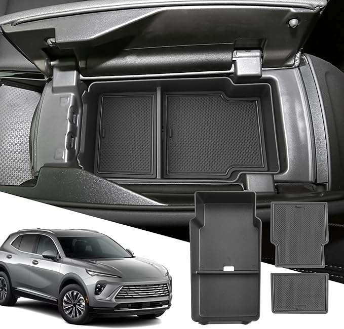 SXCY for 2024 2025 2026 Buick Envision Center Console Organizer for 2024 2025 2026 Buick Envision Accessories Console Tray for 2024 2025 2026 Envision Armrest Storage Console Organizer (Black)
