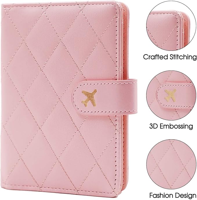 Melsbrinna Premium Leather Passport Holder Covers Case, Waterproof Rfid Blocking Travel Wallet Passport Holder with Pen Holder, Cute Passport Book for Women/Men