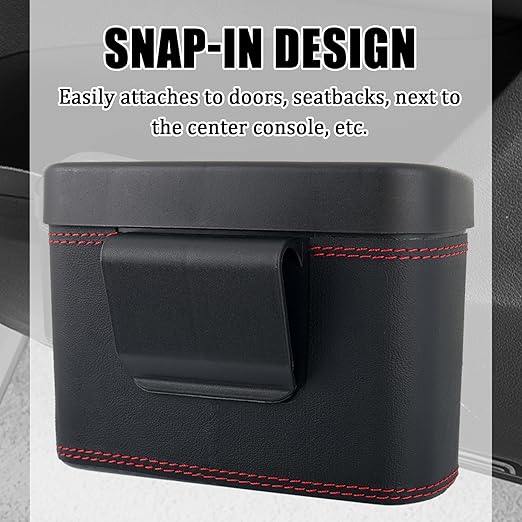Car Trash Can with Lid,Press-Top Car Trash Bin with 30PCS Cars Trashs Bags,Multi-Function & Small Cars Garbage Can with Suspension Design for Storaging Garbage Fits 4.7 Gal