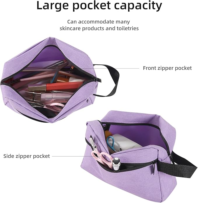 Icramsy Travel Toiletry bag Toiletry bag for women men Hanging Cosmetic bag Travel accessories for Women Men (Purple)