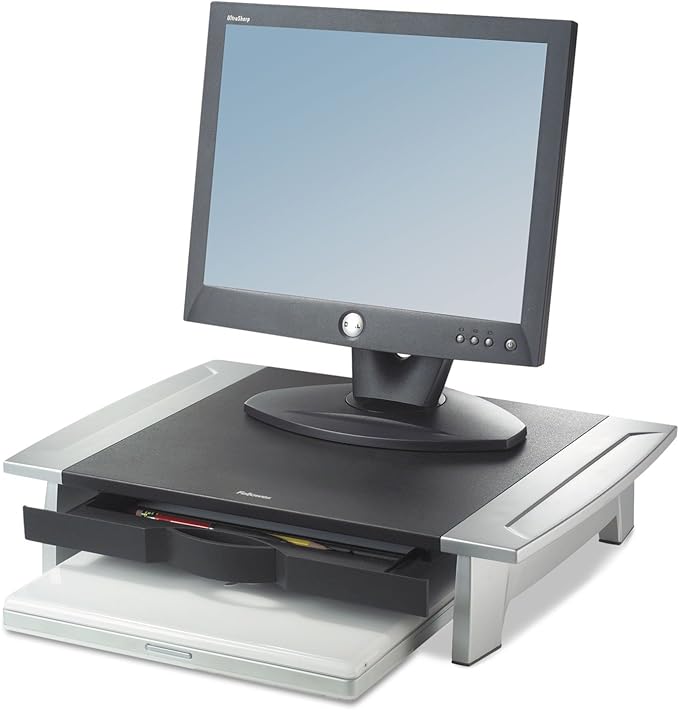 Fellowes 8031101 Monitor Riser,Adjustable,19-7/8-Inch x14-1/16-Inch x4-Inch -6-1/2-Inch,BK/SR