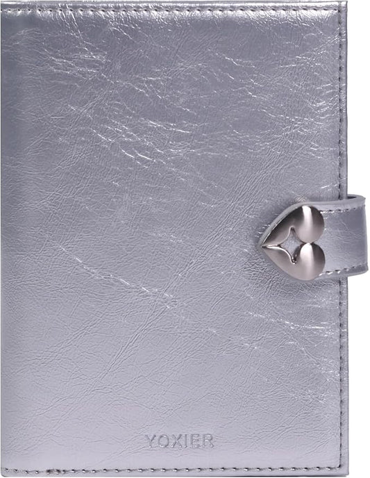 YOXIER Passport-Holder-for-Travel-Women-Men Silvery，lLarge capacity Passports Holders TravelCover Wallet Passport with Pen Holder