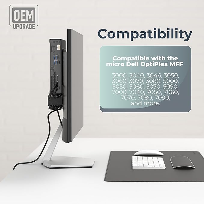 HumanCentric Case Pack 20 Units, Mount Compatible with Dell OptiPlex Micro Form Factor Case, VESA, Under Desk and Wall Mount Fits MFF 3040, 3046, 3050, 3060, 3070, 3080, 5050, 5060, 5070, 7040, More