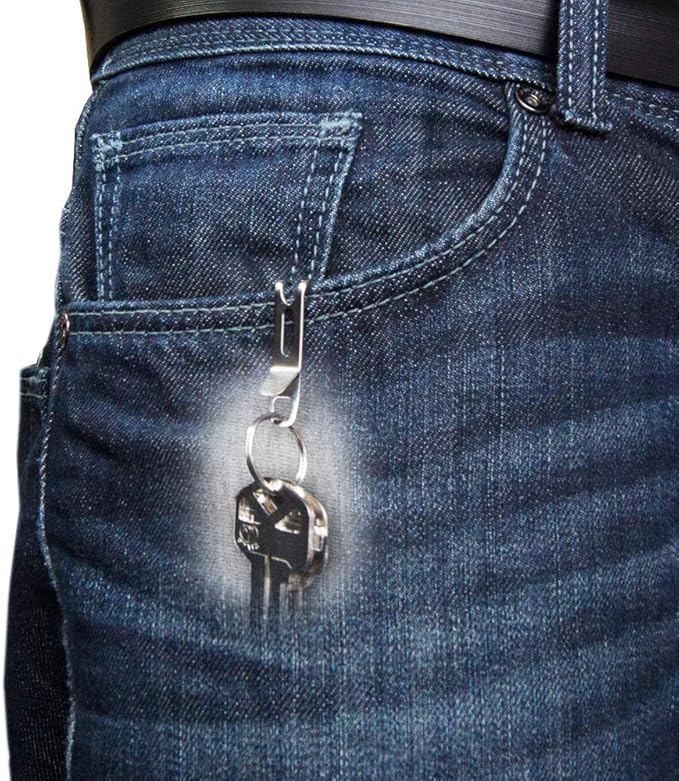 KeySmart Nano Clip - Pocket Clip Key Ring Holder - Secure Your Key Chain, Eliminates Pocket Bulge, Pack of 3