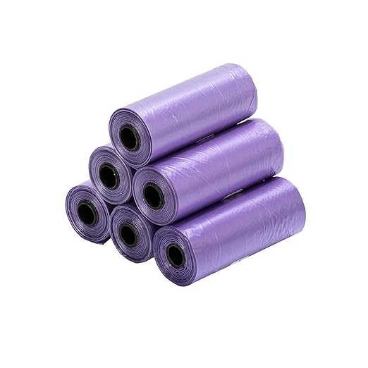 Ginsco 0.8 Gallons Disposable Trash Bags for Mini Car Trash Can, Portable Small Car Garbage Bags, Cars Accessories, Mini Trash Bags, Plastic Trash Bag for Cars/Home/Office (6 Rolls/90 Counts) Purple