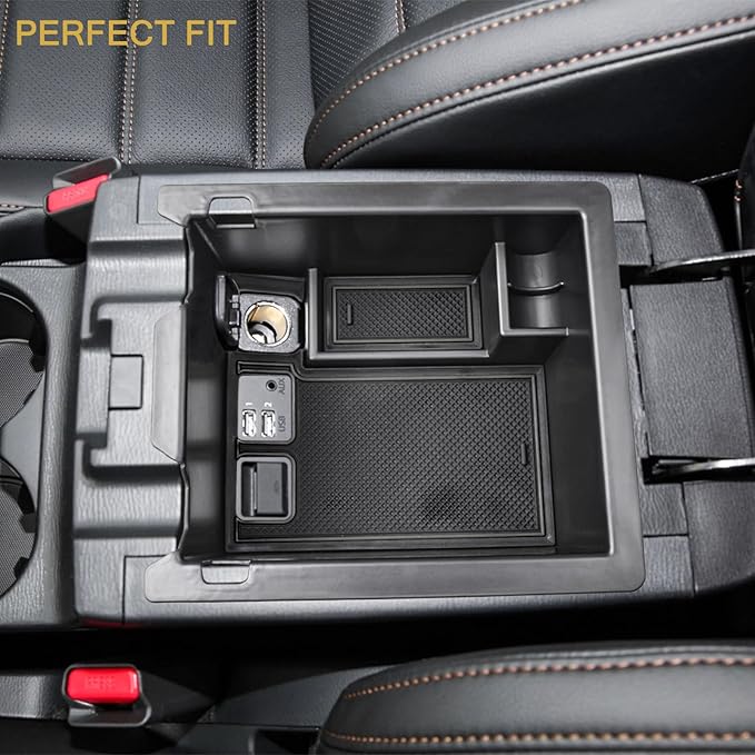 HGWEI Center Console Organizer Compatible with Mazda CX-5 2017 2018 2019 2020 2021 2022 2023 2024 2025 Accessories, Armrest Insert Tray Storage Coin Holder (Not for 2026), Black Trim