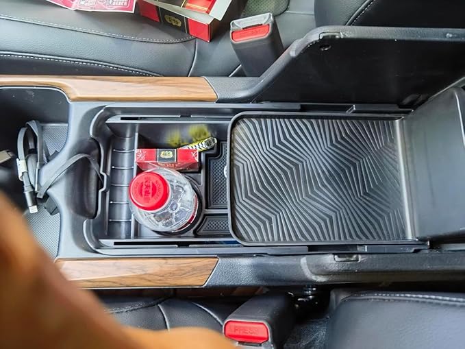 Center Console Organizer for Honda CR-V 2017-2019 CRV Console Handrail Privacy Organizer Tray Central Control Armrest Box Glove Secondary Storage Box Insert Pallet Manager Container Accessories ABS