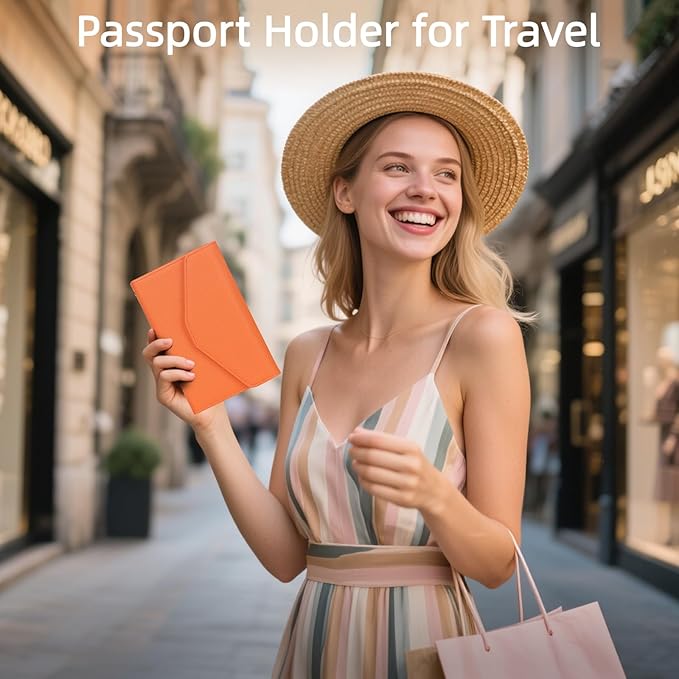 ZOPPEN Mulit-purpose Rfid Blocking Passport Holder Travel Wallet (Ver.4) Passport and Vaccine Card Holder ComboTri-fold Document Organizer Travel Essentials
