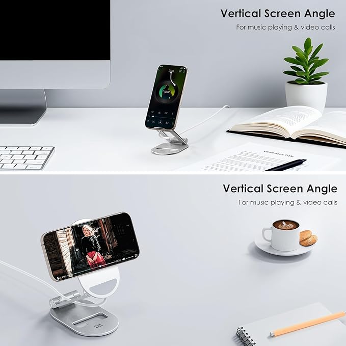 Minthouz Magnetic Wireless Charger for iPhone, 15W Fast Mag-Safe Charger Stand, Compatible with iPhone 16, 15, 14, 13, 12 Pro, AirPods Pro/4/3/2, Apple Magnet Wireless Charging Station