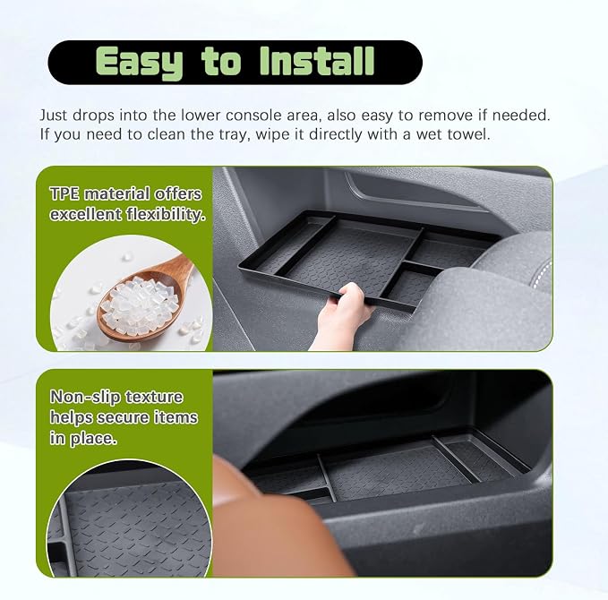 HGWEI Lower Center Console Organizer Compatible with Nissan Pathfinder 2022 2023 2024 2025 2026 Interior Accessories Floor Armrest Storage Box Insert Tray Interior Compartment Divider