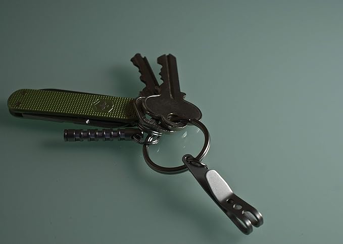 TEC Accessories - P-7 Suspension Clip - Stainless Spring Steel, Black Diamond Finish - Everyday Carry - Keychain Accessory