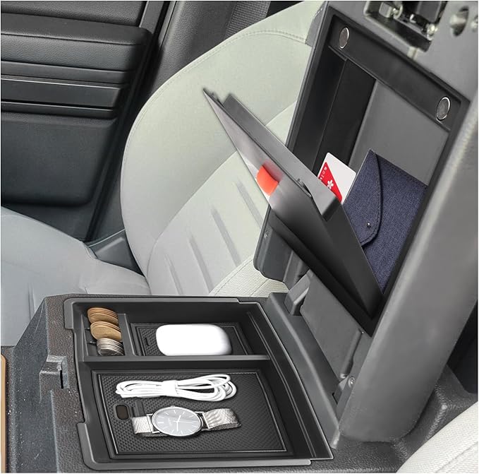 SXCY [2PCS Box for 2024 2025 2026 Toyota Tacoma Center Console Tray+Armrest Privacy Organizer for 2024 2025 2026 Toyota Tacoma Accessories Console Tray 2024 2025 2026 Tacoma Console Organizer