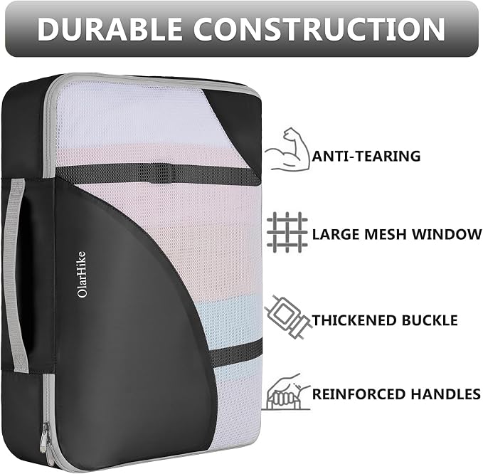 8 Set Packing Cubes for Travel, Gifts for Women Mom,Anti-Tearing Suitcase Organizer,OlarHike Vacation Essentials & Accessories for Cruise Ship