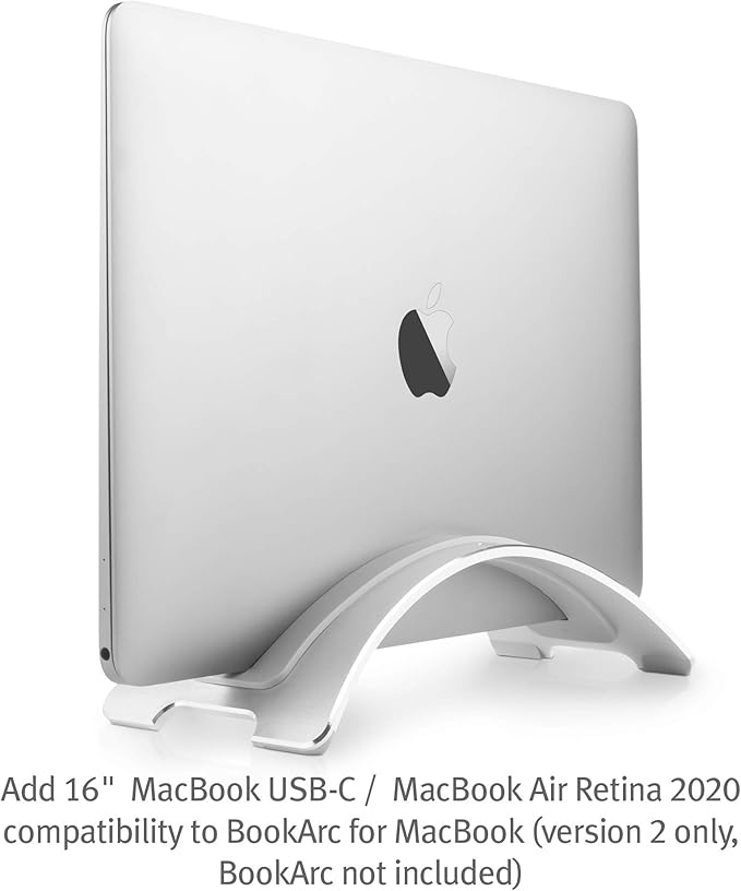 Twelve South BookArc Insert F for MacBook 16" USB-C and MacBook Air Retina 2020, Silver
