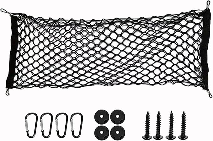 Truck Cargo Net Nylon Universal Heavy Duty Truck Storage Mesh Pouch | Pickup Cargo Organizer Trunk Mesh Cargo Net (43x15.7 Inch)