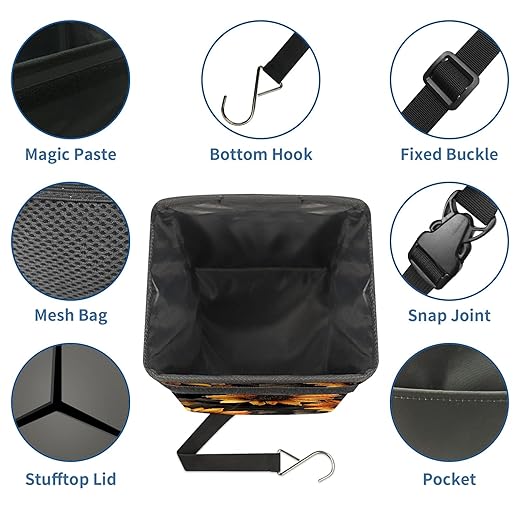 Car Trash Can – Multi-Purpose, Lightweight and Portable with Durable Water-Resistant Coating, No Installation Required, Practical and Ample Capacity, Variety of Colors.Beautiful Sunflower