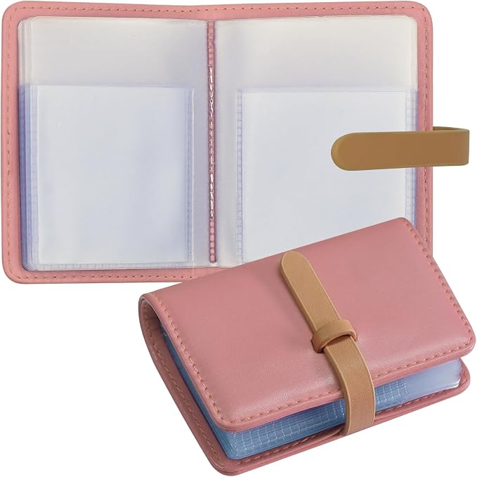Credit Card Holder with 40 Suitable Slot, ID Card Case PU Leather Wallet for Women Men Business Organiser Pocket (Pink)