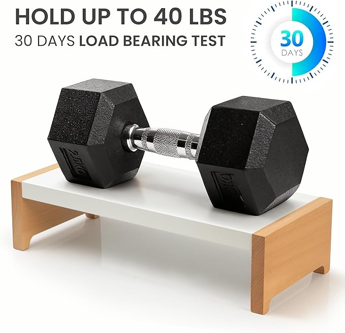 ARCOBIS Monitor Stand Riser, White Metal & Wood Computer Monitor Stand Riser for Desk, Max Load Capacity 40LB