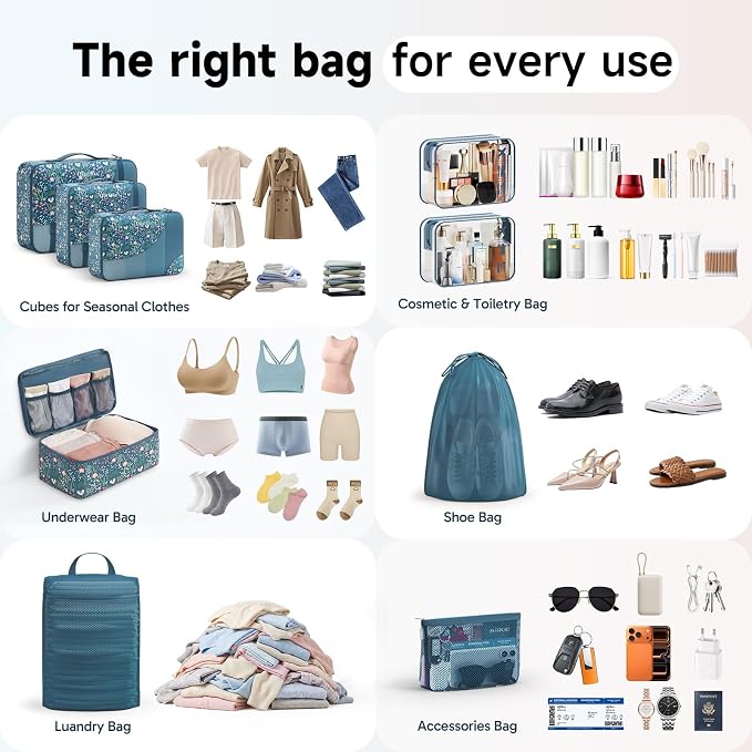 9 Set Packing Cubes for Travel, Gifts for Women Mom,Anti-Tearing Suitcase Organizer,OlarHike Vacation Essentials & Accessories for Cruise Ship