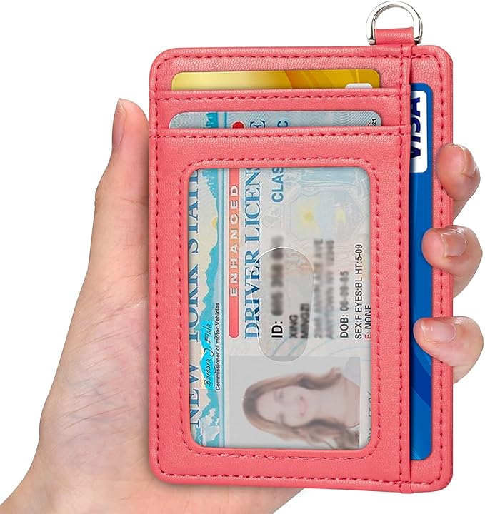 EcoVision Slim Minimalist Front Pocket Wallet, RFID Blocking Credit Card Holder Wallet with Detachable D-Shackle for Men Women