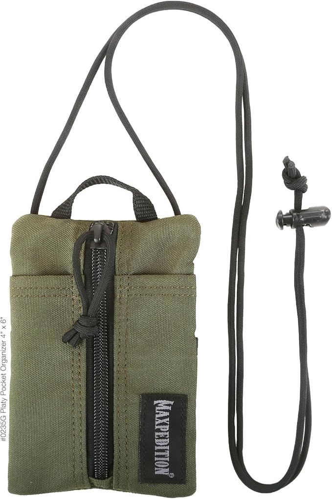 MAXPEDITION Platy Pocket Organizer, Durable EDC Tool Pouch for Men, Neck Wallet with Paracord Lanyard, Holds Flashlight, Multitool, Pen, Notebook