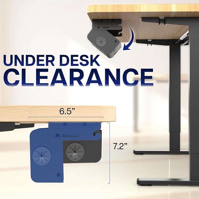 VIVO 35 inch Screw-On Under Desk Cable Management Box with Flip-Open Lid, Easy-to-Open Steel Cord and Power Strip Organizer, Cable Organizer Tray, 11 lbs Capacity, Black, DESK-ACMB35-S