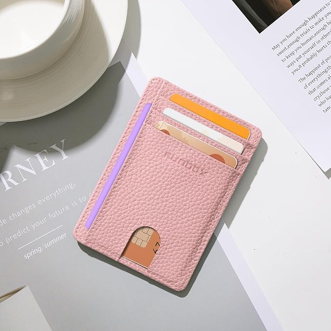 RUNBOX Slim ID Cases Minimalist Front Pocket RFID Blocking Leather Wallets for Men and Women Card Holder Wallets Gifts for men