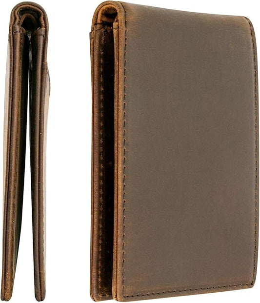 STAY FINE Minimalist Wallet for Men RFID Leather Bifold Slim Billfold with ID and Card Slots
