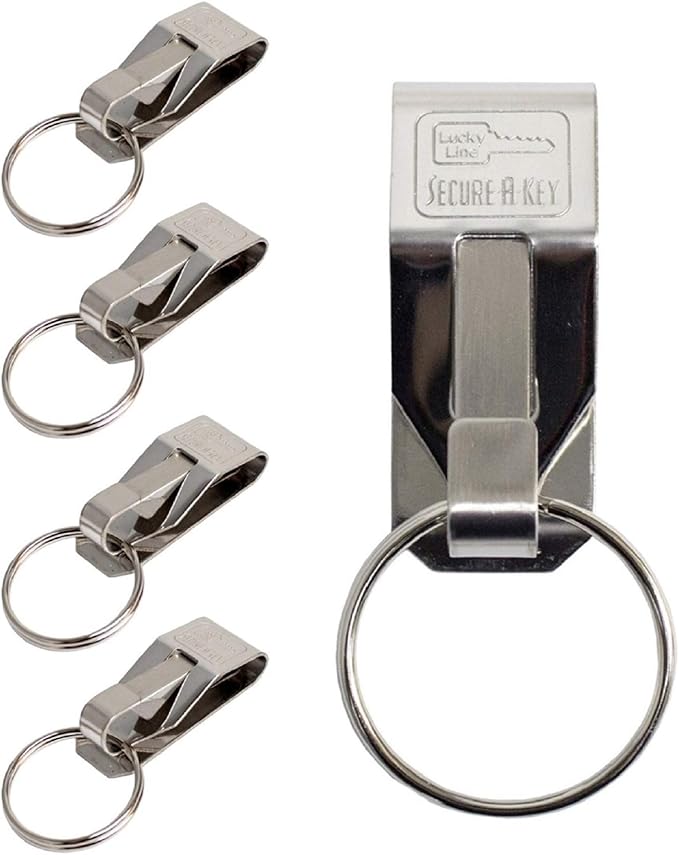 Lucky Line The Original Secure-A-Key - CLIP ON - for WIDE BELTS, 5 Per Pack, (404005)