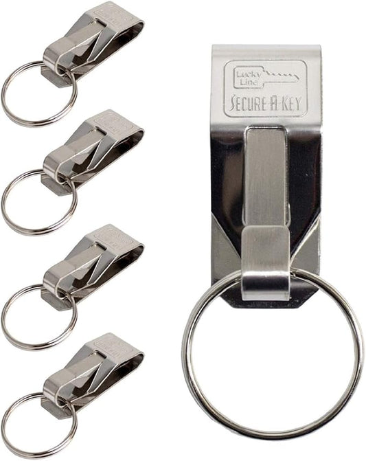 Lucky Line The Original Secure-A-Key - CLIP ON - for WIDE BELTS, 5 Per Pack, (404005)