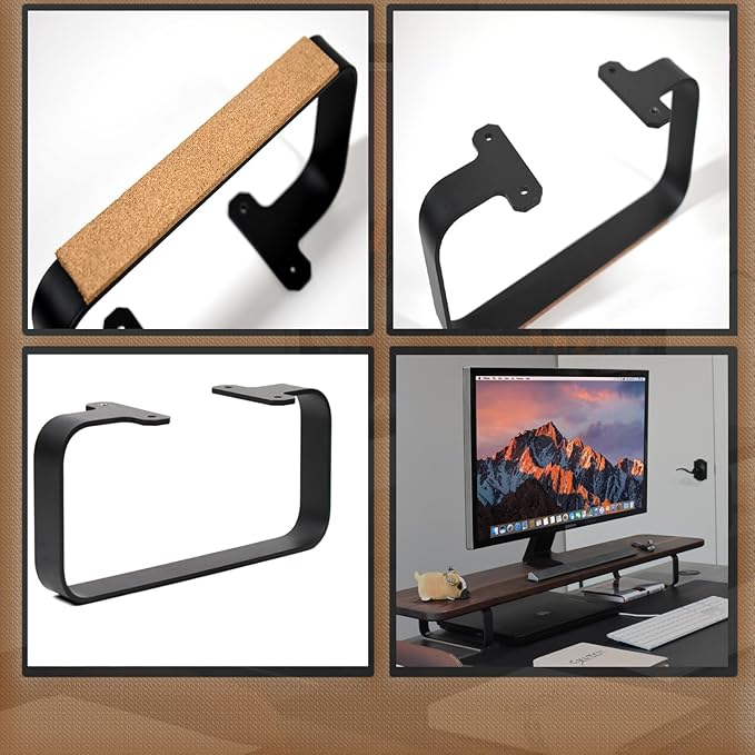 Steel Desk Shelf Base & Monitor Stand Legs - Multifunctional Monitor Stand Riser for Office Organization, Sturdy Construction, Durable Laptop Riser, Home Office Décor with Easy Assembly