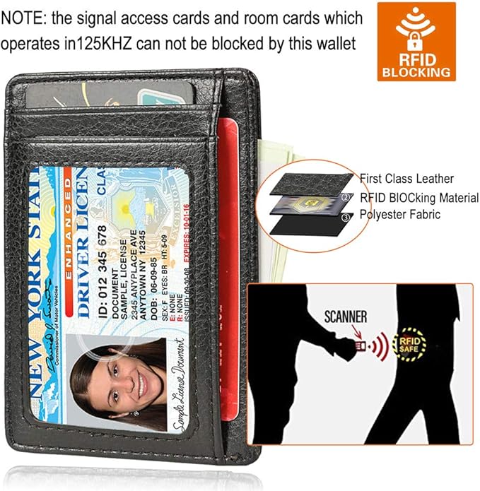 GH GOLD HORSE Slim RFID Blocking Card Holder Minimalist Leather Front Pocket Wallet for Women | Slim