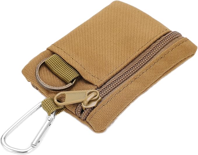 Mini Size EDC Utility Pouch Bags, Molle Pouch with Carabiner, EDC Pocket Organizer, Mini Molle Pouch Wallet for Biking Camping