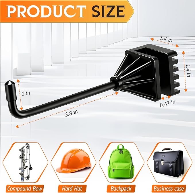 Enhon Hard Hat Holder for Truck, Heavy Duty Stainless Steel Hard Hat Accessories, Headrest Hooks for Car Seat, Compact Truck Organizer & Storage, Car Purse Hook for Work Helmets & Gear, Blackon