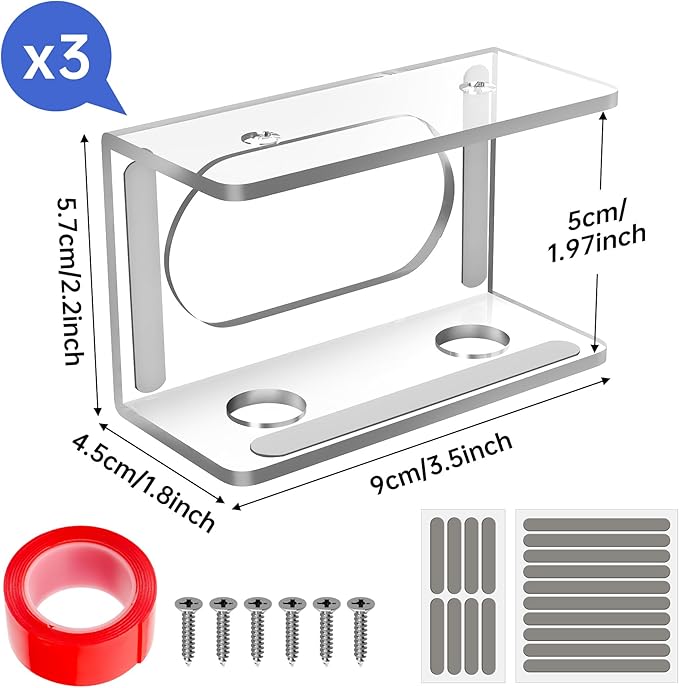 NiHome Clear Acrylic Under Desk Laptop Mount, Easy Installation Adjustable Laptop Holder, Scratch-Resistant Under-Desk Stand for MacBook, Notebook, Modem, TV Box, PS4 Slim & Keyboard