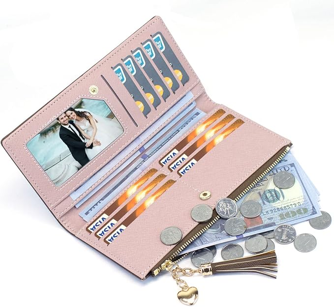 Valentoria Womens Wallet Cute Elegant Long Slim Card Holder Case Minimalist Coin Purse Thin Tassels Zip Clutch Wallets for Girls Ladies | Cute, Elegant, Long, Slim, Case, Minimalist