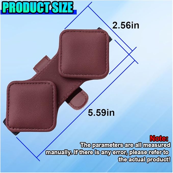 Sunglass Holder for Car Visor, Magnetic Leather Glasses Eyeglass Clip, Car Hanger Mount Ticket Card Clip, Auto Visor Organizer Accessories (Wine Red)