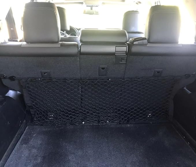 Rear Trunk Seats Organizer Cargo Net for Toyota RAV4 2019-2025 – Envelope Style Cargo Net for SUV–Premium Mesh Elastic Car Trunk Organizer Vehicle Carrier Storage–Compatible with RAV4