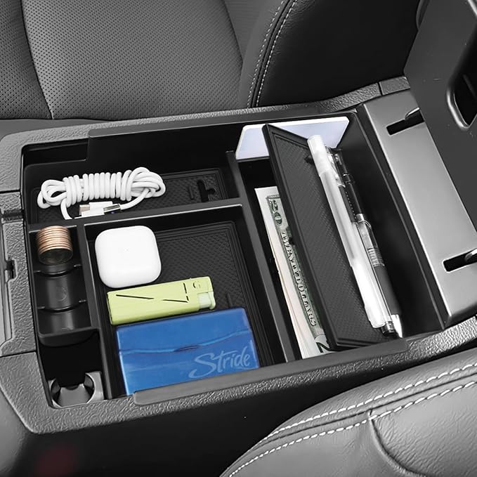 Hellet 4PCS Center Console Organizer Compatible with Toyota 2014-2020 2021 2022 2023 2024 4Runner Interior Accessories Hidden Storage Drawer Box