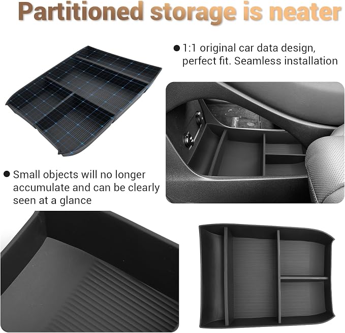 YEE PIN for 2024 2025 Hyundai Palisade Lower Center Console Organizer Storage Tray for Hyundai Palisade 2025 Accessories for Hyundai Palisade SE/SEL/XRT/Limited/Calligraphy Floor Console Organizer