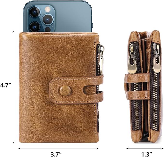 FALAN MULE Wallet for Men Large Capacity Genuine Leather Men Wallets RFID Blocking