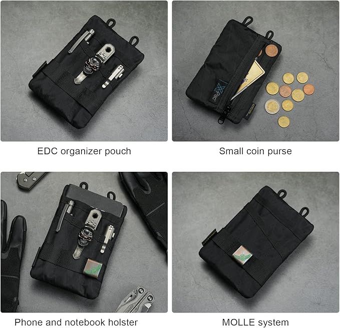VIPERADE VE1 Pocket Organizer, EDC Pouch for Men, EDC Organizer Storage EDC Gears, Multitool Pocket Pouch Hold Your Flashlight/Pocket Knife, Pen, Notebook