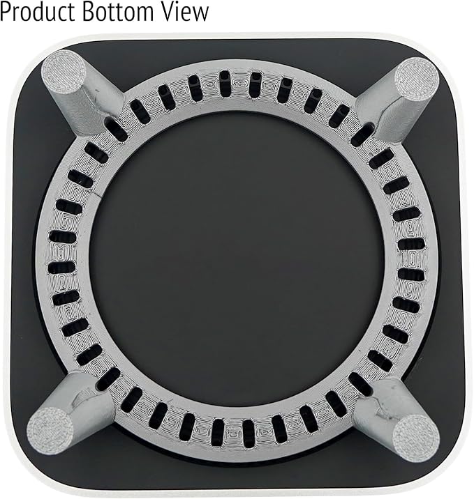 Stand for Mac mini M4, MacMini M4 Mount, Computer Holder for Mac mini M4/M4 Pro 2024, Simple Design, Non-Slip Pads, Easy Power Button Access, Horizontal Stand (Silver)