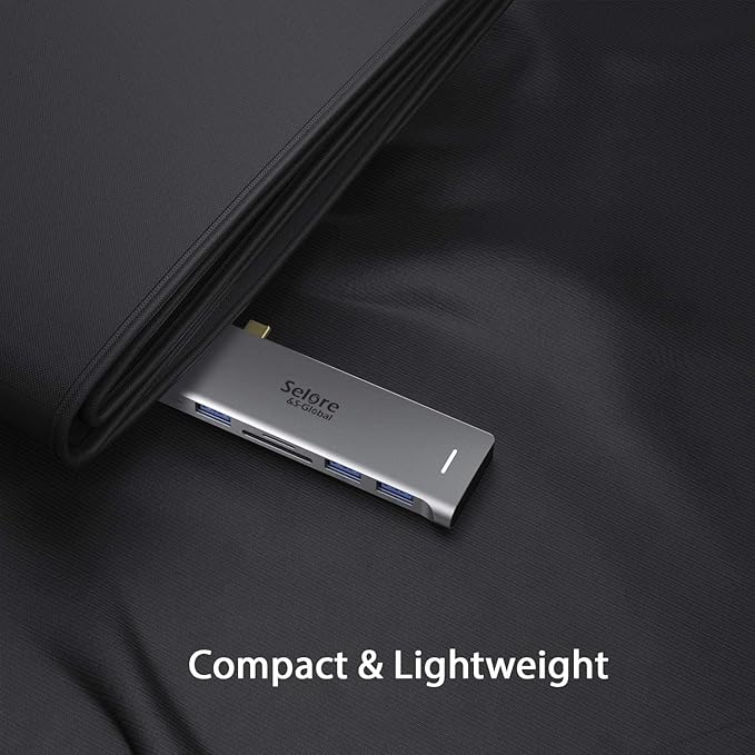 USB C Adapter for MacBook Pro/Air M1 M2 M3 2021 2020 2019 13" 15" 16", 6 in 1 USB-C Hub MacBook Pro Accessories with 3 USB 3.0 Ports,USB C to microSD/SD Card Reader and 100W Thunderbolt 3 PD Port