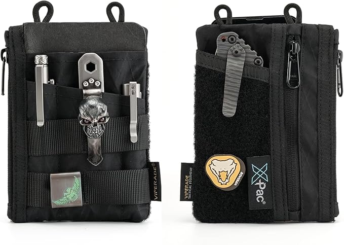 VIPERADE VE16 Pocket Organizer, EDC Pouch for Men, 7 Pockets EDC Pocket Organizer EDC Pouch for Everyday Carry, Multitool Pocket Pouch Wallet for EDC Gears, Pocket Pouch for Men