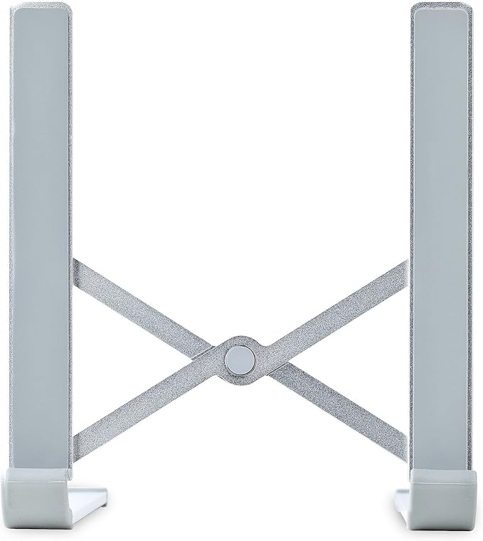 StarTech.com Foldable Laptop Riser Stand, Portable Height Adjustable Ergonomic Laptop Stand, Ventilated Aluminum Frame Supports 22lb (10Kg), Tilt/Raised/Angled Laptop/Tablet Stand (Laptop-Riser-BAR)