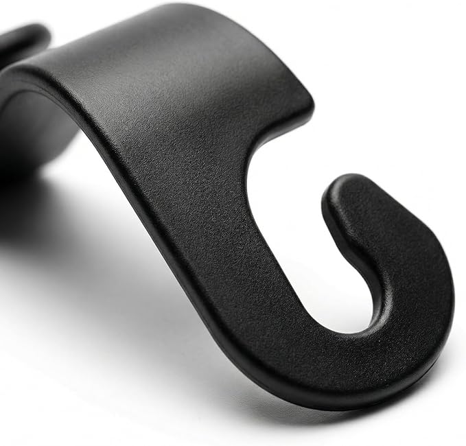 4 Pack Car Seat Headrest Hooks - Universal Back Seat Hanger for Purses, Grocery Bags, and Handbags - Stylish Black Car Organizer Hooks for Interior Storage, Easy Installation, Fits Most Vehicles