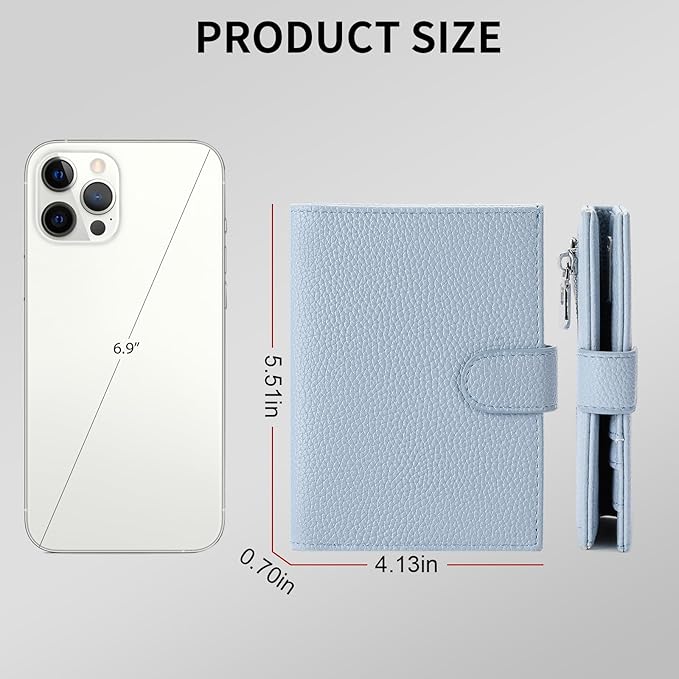 Passport Holder Wallet for Women,RFID Blocking Zippered Coins Pocket and Cash Slot Slim Compact Travel Wallet Passport Cover Case